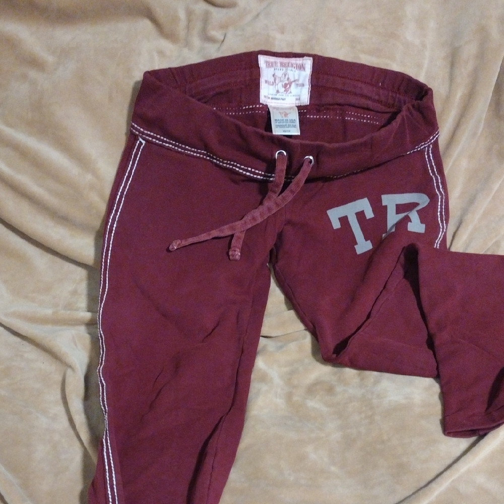 True Religion Red Sweatpants with Drawstring Waist. Marissa Pant XS
